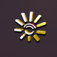 A bright, happy yellow sunray with swirling lines  app icon - ai app icon generator - app icon aesthetic - app icons