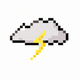 A stylized lightning bolt inside a cloud  app icon - ai app icon generator - app icon aesthetic - app icons