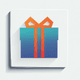 A AI-generated app icon of a gift in light sky blue , white , tiffany blue , gainsboro color scheme