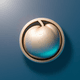 A AI-generated app icon of a lychee in dark khaki , cadet blue , gold , silver color scheme