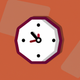 A minimalist clock with a red second hand  app icon - ai app icon generator - app icon aesthetic - app icons