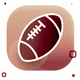 A AI-generated app icon of an american football in pink , ivory , brown , light grey color scheme