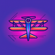 A AI-generated app icon of a plane flying in the sky in  color scheme