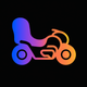 A muscular, tough motorcycle with leather seat  app icon - ai app icon generator - app icon aesthetic - app icons