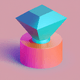 A AI-generated app icon of a variable  in rose gold , neon blue , golden yellow , slate color scheme