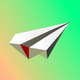A playful, cartoon-style paper airplane  app icon - ai app icon generator - app icon aesthetic - app icons