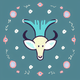 A AI-generated app icon of an antelope in azure , sea green color scheme