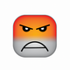 An angry, frowning smiley face with furrowed brow and clenched teeth  app icon - ai app icon generator - app icon aesthetic - app icons