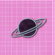 A AI-generated app icon of the asteroid belt in chambray , rose quartz , ivory , cream color scheme
