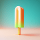 A AI-generated app icon of an Ice pop in coral , yellow orange , clear , mint green color scheme
