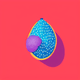 A AI-generated app icon of a jackfruit in pink , dark red color scheme