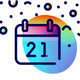A AI-generated app icon of a calendar in rainbow color scheme