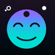 A sweet, peaceful smiley face with closed eyes and a serene expression  app icon - ai app icon generator - app icon aesthetic - app icons