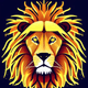 A AI-generated app icon of a lion in cream , honey dew color scheme