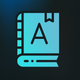 A AI-generated app icon of a book in #a6229a color scheme