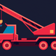 A towering red crane truck  app icon - ai app icon generator - app icon aesthetic - app icons