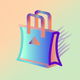 A stylized shopping bag with handles  app icon - ai app icon generator - app icon aesthetic - app icons