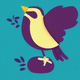 A AI-generated app icon of a bird in black , turquoise color scheme