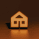 A AI-generated app icon of a building office  in burnt sienna , ivory , pastel red , lavender color scheme