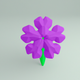 A AI-generated app icon of a verbena flower in camel color and yellow-orange color and mahogany color and fuchsia color color scheme