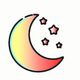 A stylized crescent moon with stars  app icon - ai app icon generator - app icon aesthetic - app icons