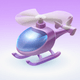 An app icon of  an image of a helicopter with lavender blush and mauve and cadet blue and fuchsia scheme color