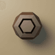 An app icon of  an image of a dodecahedron shape with slate and dark khaki and oatmeal and wheat scheme color
