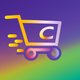 A stylized shopping cart  app icon - ai app icon generator - app icon aesthetic - app icons