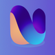 A AI-generated app icon of letter n in colorful color scheme