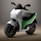 A AI-generated app icon of a motorcycle in charcoal , jade green , ivory , grey color scheme