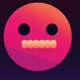 A nervous, worrying smiley face with a furrowed brow  app icon - ai app icon generator - app icon aesthetic - app icons