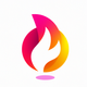 A stylized flame or fire icon  app icon - ai app icon generator - app icon aesthetic - app icons