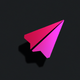 A minimalist paper airplane  app icon - ai app icon generator - app icon aesthetic - app icons