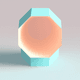 A AI-generated app icon of a hallow cylinder shape in indigo , light salmon , pale turquoise , clear color scheme