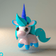 A AI-generated app icon of a unicorn in cornflower blue , dark green , snow , cream color scheme