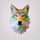 A AI-generated app icon of coyote in rose quartz , serenity , pale green , dusty rose color scheme