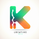 A futuristic letter K with a neon design  app icon - ai app icon generator - app icon aesthetic - app icons