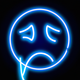 A sad, downcast smiley face with droopy eyes and mouth  app icon - ai app icon generator - app icon aesthetic - app icons