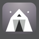 a tent with a starry sky app icon - ai app icon generator - app icon aesthetic - app icons