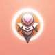 An app icon of  an image of the Valkyrie Humanoid Space Robot with peach and honey dew and blush pink and white scheme color