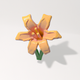 A AI-generated app icon of a daylily flower in light blue color and green color and gray color and green color color scheme