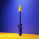 A AI-generated app icon of a Mascara Wand in very peri , whitesmoke , yellow , midnight blue color scheme