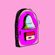 A AI-generated app icon of a doorbell in hot pink , raspberry , light coral , mint color scheme