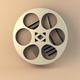 A stylized film reel with sprockets  app icon - ai app icon generator - app icon aesthetic - app icons