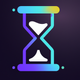 A stylized hourglass with sand falling  app icon - ai app icon generator - app icon aesthetic - app icons