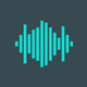 A AI-generated app icon of a sound wave in gray, teal color scheme