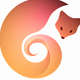 A AI-generated app icon of fox in colorful color scheme