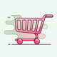A minimalist shopping cart with wheels  app icon - ai app icon generator - app icon aesthetic - app icons