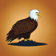 A AI-generated app icon of a bald eagle in sandy brown , bisque color scheme