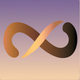 A AI-generated app icon of a integral symbol in pastel brown color and pastel orange color and pinkish purple color and dark brown color color scheme